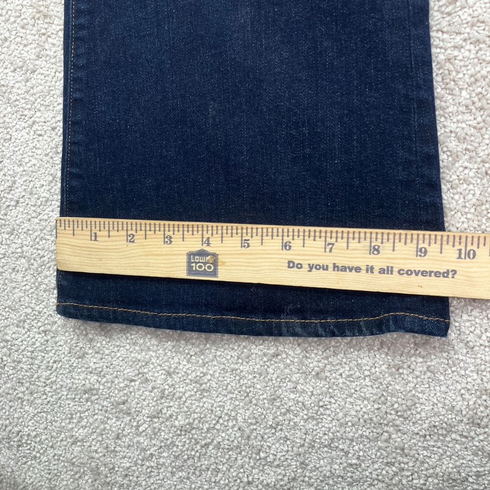 FRAME Denim Le High Flare Jeans Womens 32 x 32 Dark Blue Wash Stretch USA Made - Picture 9 of 10